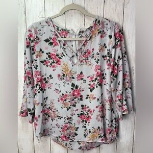Pink Republic Floral Blouse Pink Relaxed Fit size medium